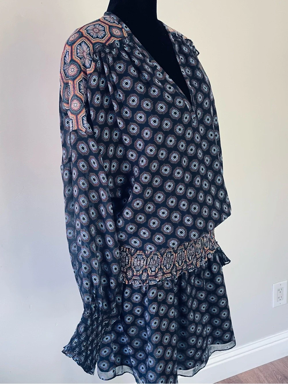 Ramy Brook Printed Davie Silk Mini Dress, Sz. M, NWT - Picture 3 of 13